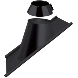 Solin pour tuile et ardoise 30 à 45° noir mat base plomb avec collet