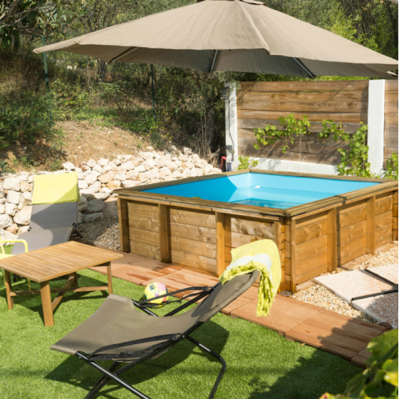 Piscine hors sol bois BWT Tropic Junior 2 x 2 x 0.64 équipée - 27160409