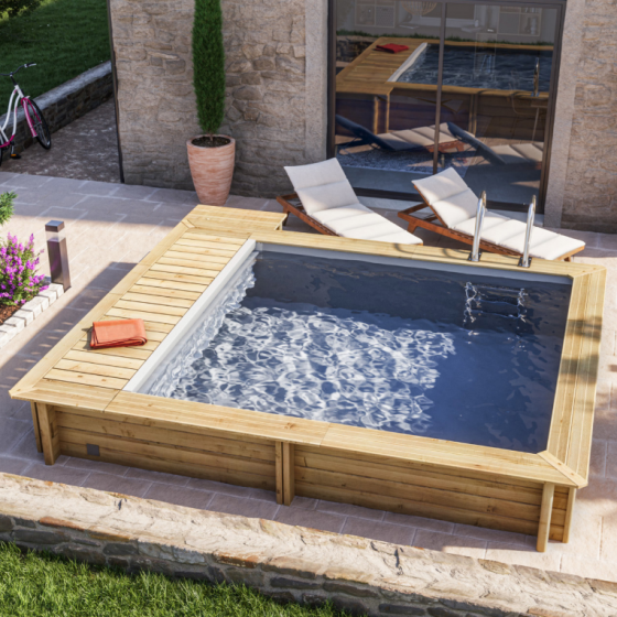Piscine bois BWT Urbaine 4,20 x 3,50 x 1,33