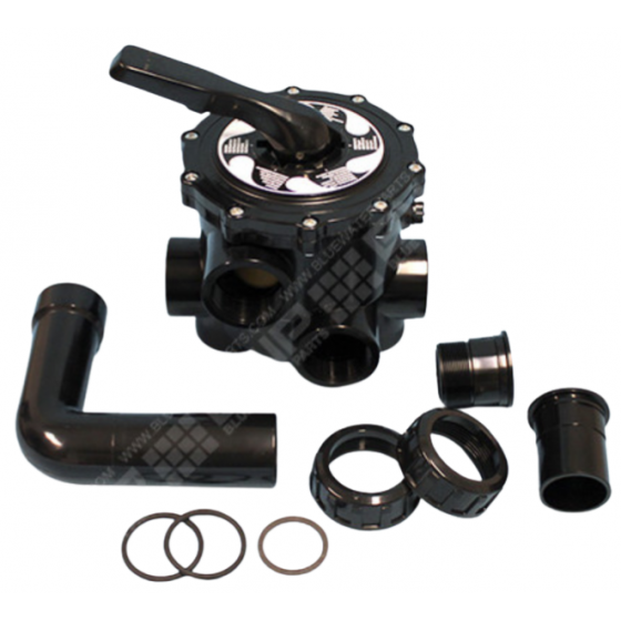 Vanne 6 voies noire complète 2" side pour filtre à cartouche Nanofiber - 14904