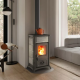 Poêle à bois fonte La Nordica Gemma Lean Petra 6,5 kW en pierre - 3005110
