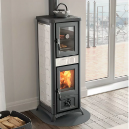 Poêle à bois fonte La Nordica Gemma Forno.165 Ceramica 7.3 kW