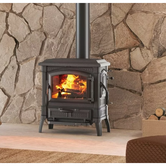 Poêle à bois fonte La Nordica Isetta Lean noir anthracite 7,7 kW - 3008240