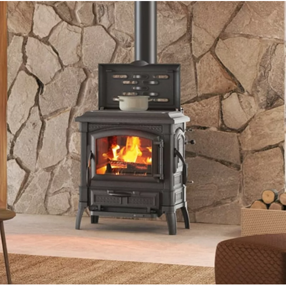 Poêle à bois fonte La Nordica Isetta CC Lean noir anthracite 7,7 kW - 3008440
