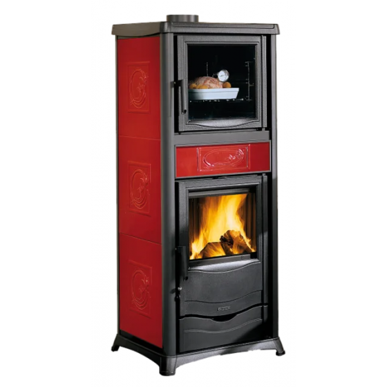 Poêle à bois fonte Nordica Rosella Plus Forno.165 Ceramica 9,4 kW