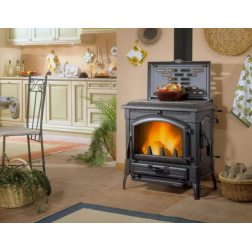 Poêle à bois fonte La Nordica Isotta CC Lean - 9,3 kW noir anthracite - 3008840