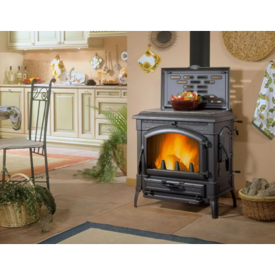 Poêle à bois fonte La Nordica Isotta CC Lean - 9,3 kW noir anthracite - 3008840