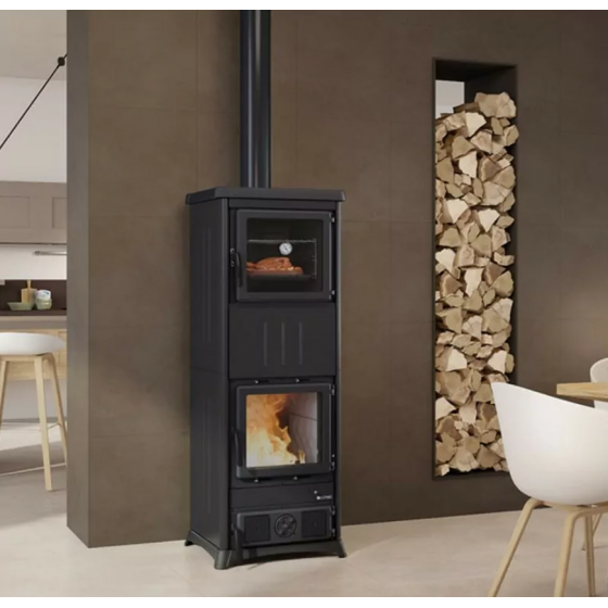 Poêle à bois fonte La Nordica Nova Forno.16 avec four 11,8 kW anthracite 3003230