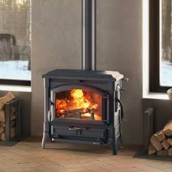 Poêle à bois fonte La Nordica Isotta Lean - 9,3 kW noir anthracite - 3008640