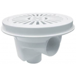 Bonde de fond piscine blanche Astralpool avec grille plate Ø 200