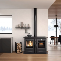 Cuisinière à bois La Nordica Alaska.16 noir vitrifié 12 kW - 3000030