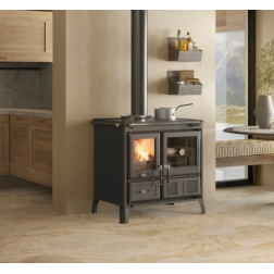 Cuisinière à bois La Nordica Gardenia.16 Steel 9,5 kW noir anthracite - 3000930