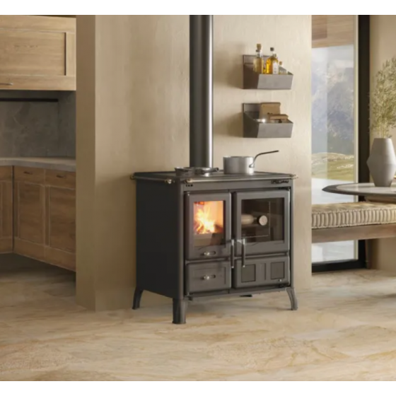 Cuisinière à bois La Nordica Gardenia.16 Steel 9,5 kW noir anthracite - 3000930