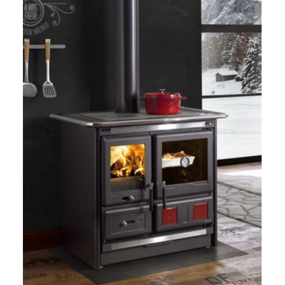 Cuisinière à bois La Nordica Rosa L.16 Steel 9,5 kW noir anthracite - 3003530