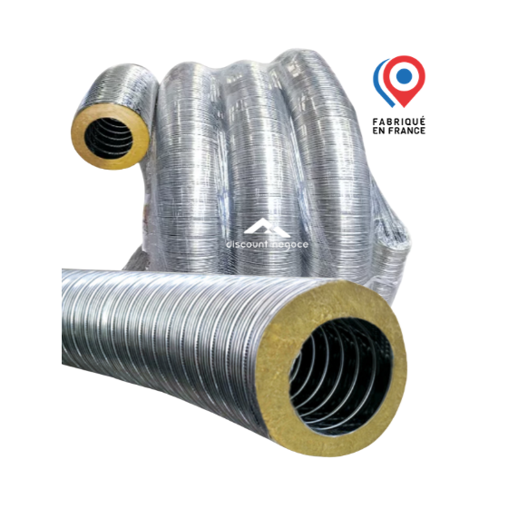 Flexible isolé pour tubage cheminée à la coupe