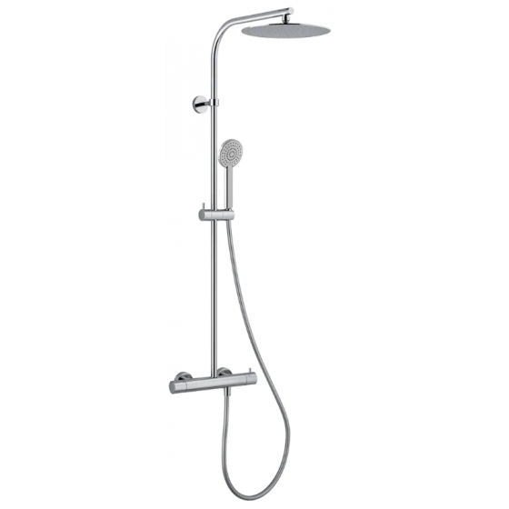 Colonne de douche thermostatique Thewa chrome Ø 250 mm - PRO1