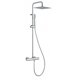 Colonne de douche thermostatique Thewa Wata chrome carré slim 25 x 25 mm - WAT37