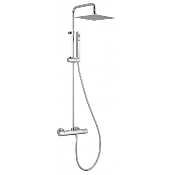 Colonne de douche thermostatique Thewa Wata chrome carré slim 25 x 25 mm - WAT37