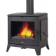 Poêle à bois en fonte Bronpi DERBY gris anthracite 14 kW avec porte latérale