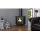 Poêle à bois en fonte d'angle Bronpi ALTEA gris anthracite 12 kW
