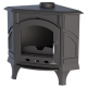 Poêle à bois en fonte d'angle Bronpi ALTEA gris anthracite 12 kW