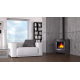 Poêle à bois en fonte d'angle Bronpi BREMEN gris anthracite 12 kW