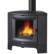 Poêle à bois en fonte d'angle Bronpi BREMEN gris anthracite 12 kW