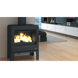 Poêle à bois en fonte étanche Bronpi KAREN gris anthracite 8 kW