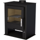 Poêle à bois Bronpi GIJON gris anthracite 9 kW avec range-bûches