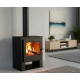 Poêle à bois Bronpi GIJON gris anthracite 9 kW avec range-bûches
