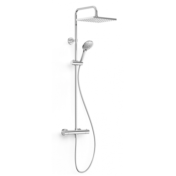 Colonne de douche TRES avec robinet thermostatique et volant carré