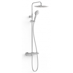 Colonne de douche inox TRES avec robinet thermostatique et volant ovale 19038705