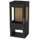 Poêle à bois 3 vitres Bronpi ESTRELLA avec range-bûche 7 kW