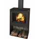 Poêle à bois ventilé Bronpi CROACIA-T avec range-bûche 9,5 kW
