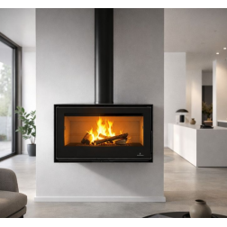 Poêle à bois Bronpi BIMBA-70 avec vitre sérigraphiée 10 kW à poser ou suspendre