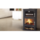Poêle à bois Bronpi SUIZA anthracite 14 kW avec range-bûches et four