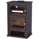 Poêle à bois Bronpi SUIZA anthracite 14 kW avec range-bûches et four