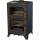 Poêle à bois Bronpi HILTON-C anthracite 14 kW avec four et plaque de cuisson