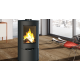 Poêle à bois rond étanche Bronpi DOVER en fonte gris anthracite 9,4 kW