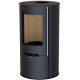 Poêle à bois rond étanche Bronpi DOVER en fonte gris anthracite 9,4 kW