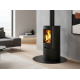 Poêle à bois rond étanche Bronpi DOVER en fonte gris anthracite 9,4 kW