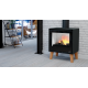 Poêle à bois Bronpi ARUS gris anthracite 9,5 kW avec pieds en bois