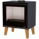 Poêle à bois Bronpi ARUS gris anthracite 9,5 kW avec pieds en bois