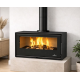 Poêle à bois Bronpi BIMBA-90 avec vitre sérigraphiée 15 kW à poser ou suspendre