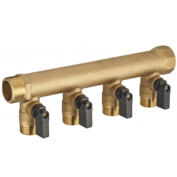 Collecteur sanitaire TRA avec vannes d'arrêt 3/4" MF