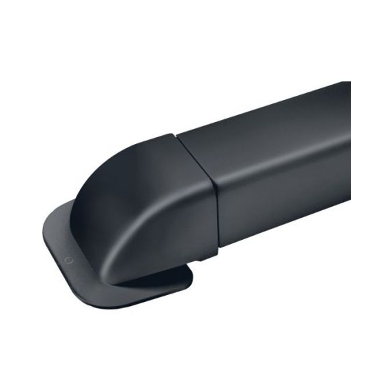 Amorce de mur noir pour goulotte de climatisation 80 mm - CLI04364