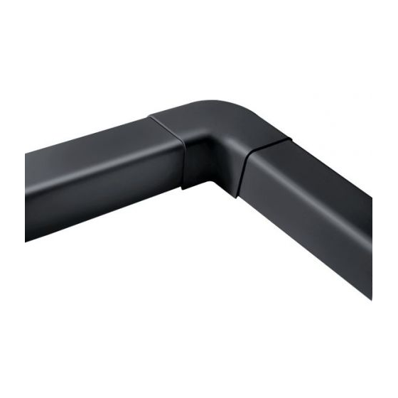 Coude plat 90° noir pour goulotte de climatisation 80 mm - CLI04366