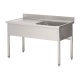 Plonge INOX Larg 600 - Long 1200 - 1 cuves + 1 Egoutoir G