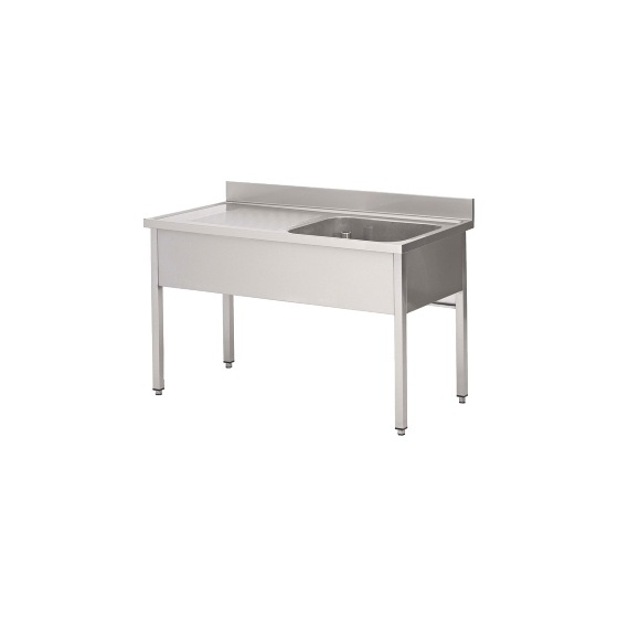 Plonge INOX Larg 600 - Long 1200 - 1 cuves + 1 Egoutoir G