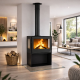 Poêle à bois Bronpi BIMBA-70-3C vitre sérigraphiée 10 kW avec range-bûches